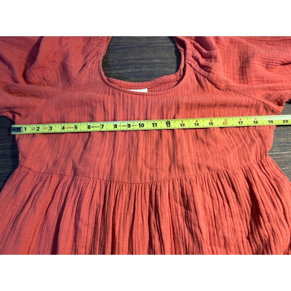 Universal Thread  3/4 Balloon Sleeve Long Dress Coral Size M Cottage Core - Picture 5 of 10